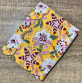 Yellow Floral Hand Block Print Cotton Fabric – Indian Cotton Fabric by Yard, Boho Flower Print Dressmaking & Quilting Fabric, Curtain Fabric