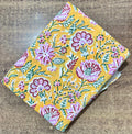 Mustard Yellow Floral Cotton Fabric by the Yard, Indian Printed Fabric, Soft Lightweight Cotton Fabric for Dress Making, Quilting, Sewing