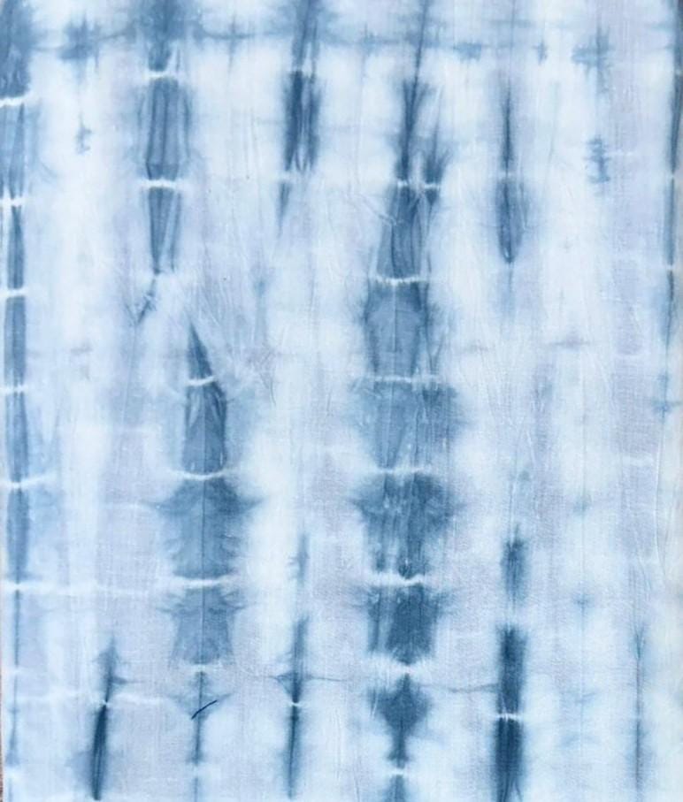 Blue Tie Dye Cotton Fabric, Hand Dyed Shibori Cotton Fabric, Boho Tie Dye Fabric for Dress Making, Soft Lightweight Fabric, Running Fabric