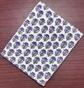Purple Floral Hand Block Print Cotton Fabric, Indian Cotton Fabric by Yard, Boho Flower Print for Dress Making Fabric, Quilting & Home Decor