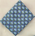 Blue Floral Cotton Fabric by Yard, Indian Block Print Buti Fabric, Hand Printed Cotton Material, Boho Dressmaking Quilting Craft Fabric
