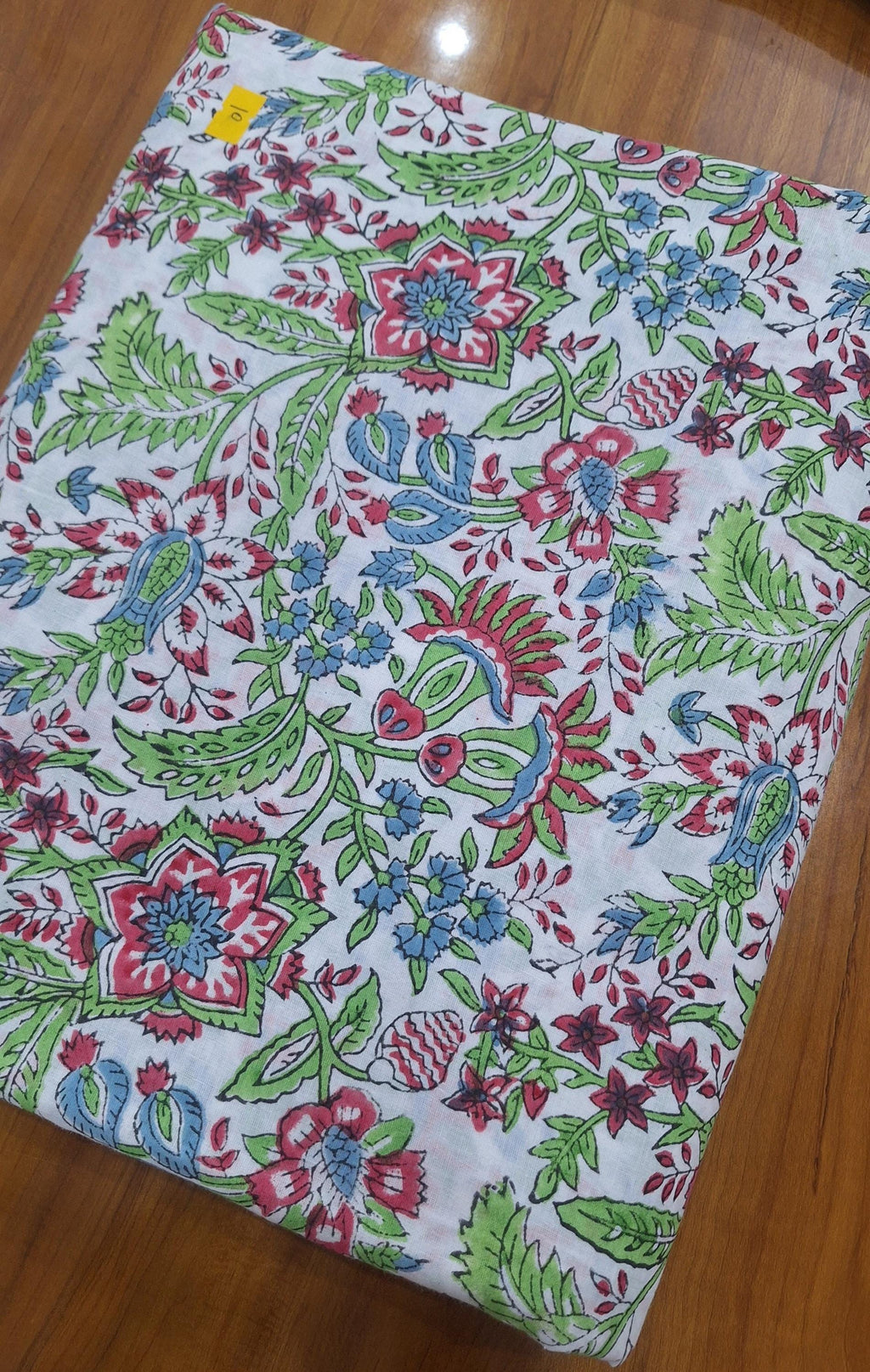 Hand Block Print Cotton Fabric, Floral Indian Cotton Fabric, Soft Lightweight Cotton Cloth, Dressmaking Fabric, Quilting Fabric Craft Fabric