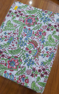 Hand Block Print Cotton Fabric, Floral Indian Cotton Fabric, Soft Lightweight Cotton Cloth, Dressmaking Fabric, Quilting Fabric Craft Fabric