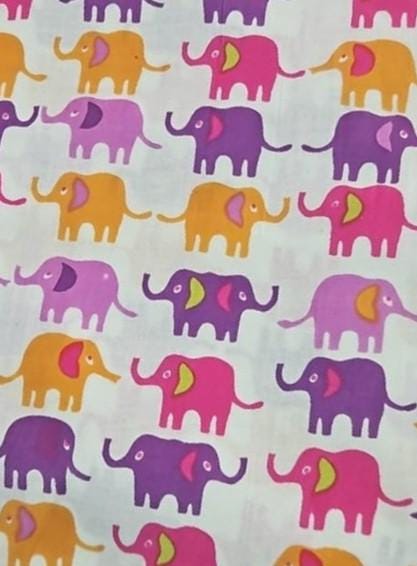 Colorful Elephant Cotton Fabric, Cute Elephant Print Fabric, Kids Animal Fabric, Indian Cotton Fabric by Yard Nursery Decor Elephant Textile