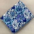 Blue Floral Cotton Fabric, Vintage Flower Print Fabric, Indian Cotton Fabric, Block Print Style Fabric Craft Fabric, Dress Upholstery Fabric