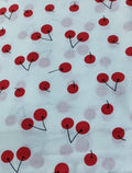 Cherry Print Cotton Fabric by Yard, Cute Red Cherry Pattern Fabric, Soft Cotton Fabric for Sewing, Summer Dress Fabric, Kids Fabric, Napkins