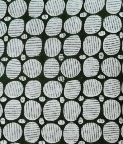 Dark Green Polka Dot Cotton Fabric, Hand Block Print Fabric, Geometric Circle Print, Indian Cotton Yardage, Quilting Sewing Craft Fabric