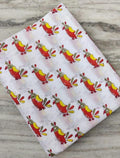 Cute Bird Print Cotton Fabric, Red Yellow Parrot Fabric, Animal Print Cotton, Quilting Fabric, Kids Fabric, Craft Sewing Fabric by The Yard