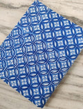 Blue Geometric Cotton Fabric, Tile Pattern Fabric, Indigo Style Cotton, Moroccan Print Fabric, Dressmaking Fabric, Craft Fabric By The Yard