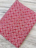 Red Geometric Cotton Fabric by Yard, Hand Block Print Fabric, Indian Cotton Textile, Quilting Sewing Craft Fabric, Modern Boho Home Decor