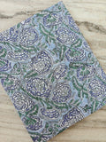 Blue Floral Cotton Fabric by Yard Indian Hand Block Print Fabric Soft Lightweight Cotton Fabric for Quilting Dressmaking Boho Craft Textile