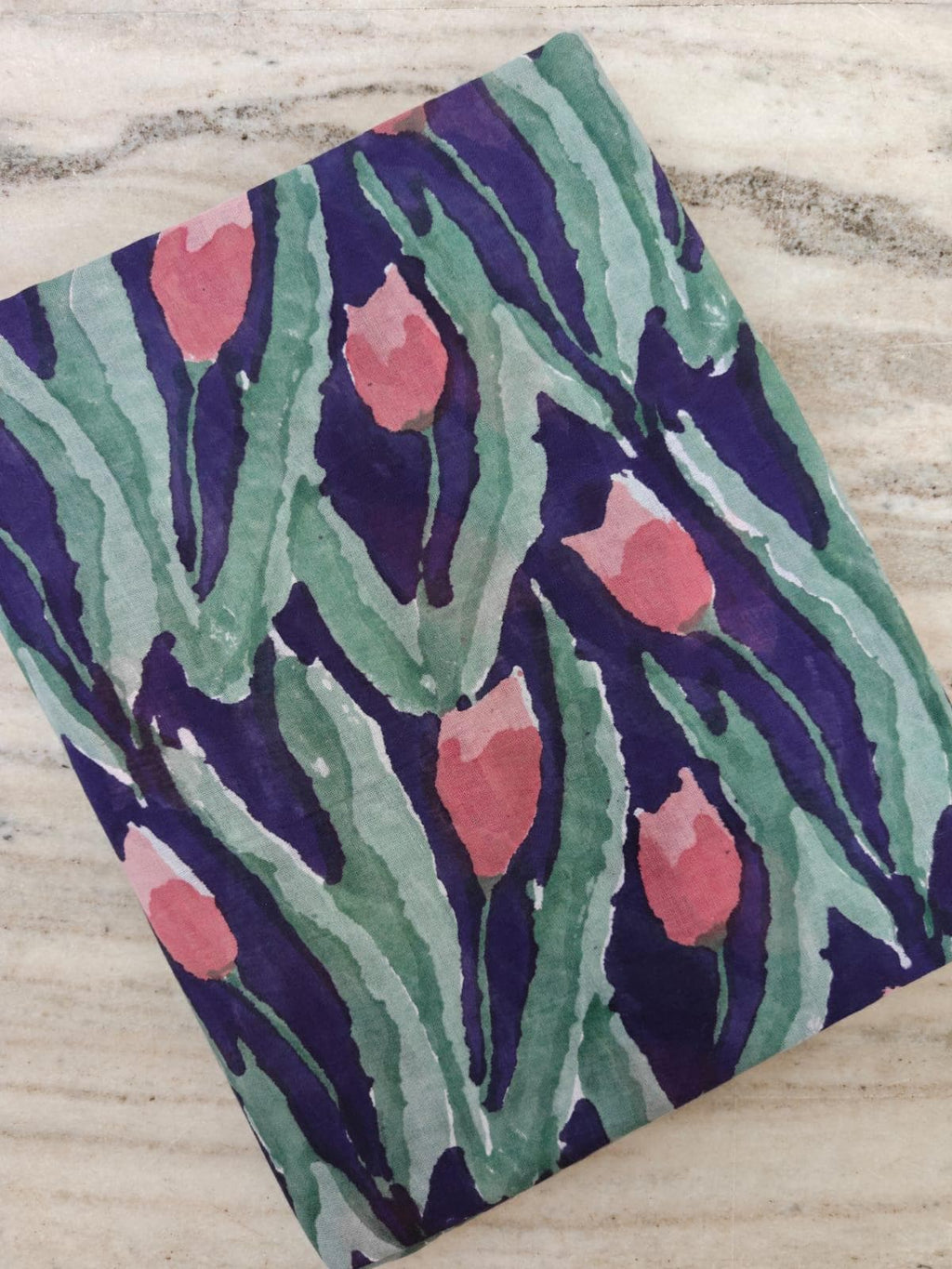 Tulip Floral Cotton Fabric by Yard, Watercolor Flower Cotton Fabric, Botanical Fabric for Sewing Quilting Crafts, Pink Tulip Fabric Material