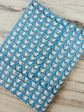 Blue Bird Print Cotton Fabric, Cute Hand Block Printed Cotton Cloth for Quilting, Sewing, Baby Crafts, Dressmaking, Home Decor Fabric, Gift