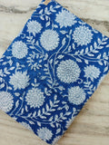 Blue White Color Indian Hand Block Print Fabric, 100% Cotton Quilting Fabric By The Yard, Dressmaking Fabric, Napkins Fabric, Loose Fabric