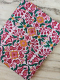 Multi Color Indian Hand Block Print Fabric, 100% Cotton Quilting Fabric By The Yard, Dressmaking Fabric, Napkins Fabric, Loose Fabric