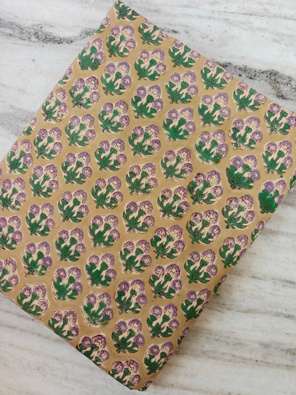 Hand Block Print Cotton Fabric, Floral Design, By The Yard, Dressmaking, Home Decor, Napkins, Table Cover, Tote Bags, Fabric Gifted Items
