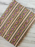 Hand Block Print Cotton Fabric, Pink Floral Jaipur Boho Style, Sewing Quilting Craft Fabric By The Yard, Tote Bag Fabric, Napkins Home Decor