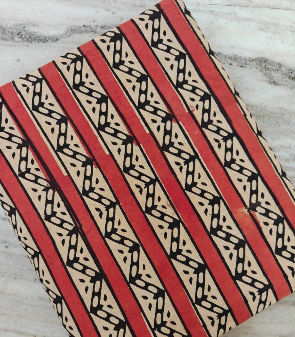 Hand Block Print Cotton Fabric by Yard, Geometric Stripe Indian Cotton Fabric, Boho Tribal Fabric for Sewing Quilting Craft Decor, Napkins