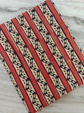 Hand Block Print Cotton Fabric by Yard, Geometric Stripe Indian Cotton Fabric, Boho Tribal Fabric for Sewing Quilting Craft Decor, Napkins