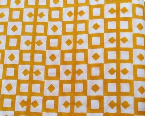 Yellow Geometric Cotton Fabric, Modern Grid Print Fabric, Mustard Yellow Quilting Fabric, Retro Pattern Cotton, Craft Fabric by the Yard