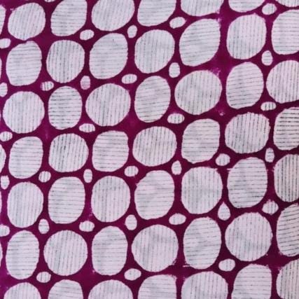 Magenta Polka Dot Cotton Fabric, Hand Block Print Fabric, Indian Cotton Yardage, Geometric Circle Print Fabric, Sewing Quilting Craft Fabric