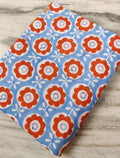 Retro Floral Cotton Fabric, Blue Red Flower Print Fabric, Vintage Style Cotton, Quilting Fabric, Dressmaking Material, Fabric By The Yard