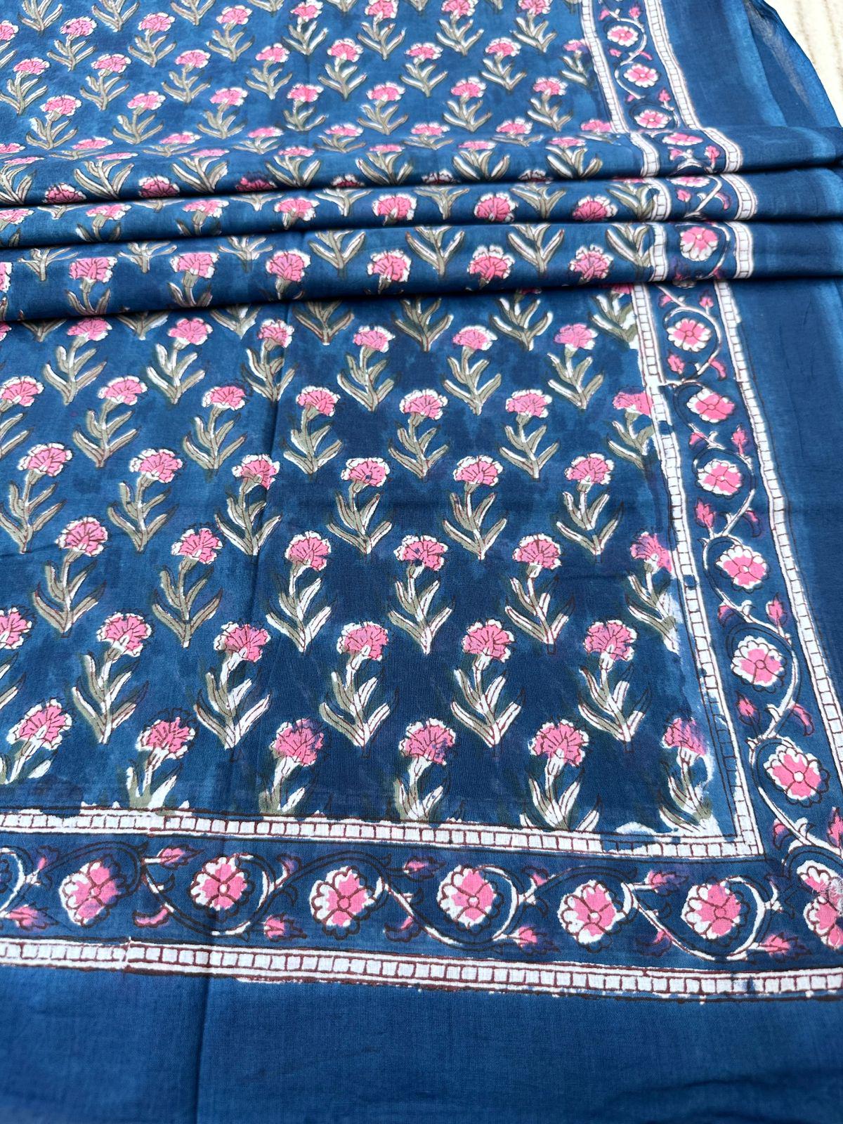 Multi Color Floral Hand Block Print Cotton Sarong, Indian Beach Wrap, Boho Pareo, Lightweight Summer Scarf, Handmade Cotton Fabric Wrap