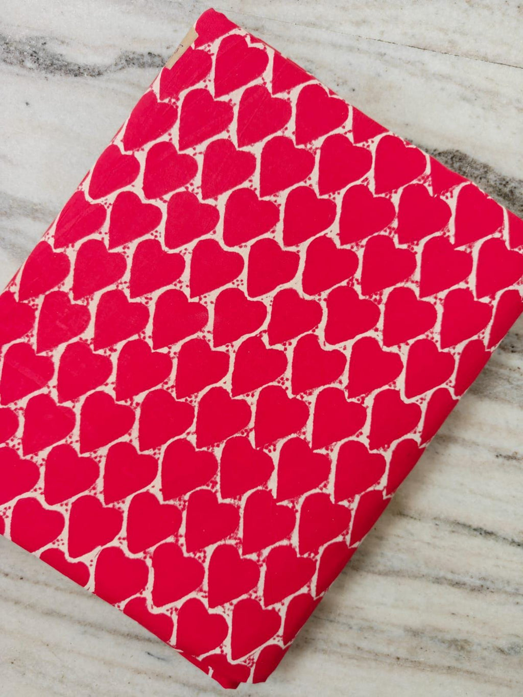 Heart Print Cotton Fabric by Yard, Pink Valentine Cotton Fabric, Soft Lightweight Fabric for Sewing Quilting Crafts and Apparel Loose Fabric