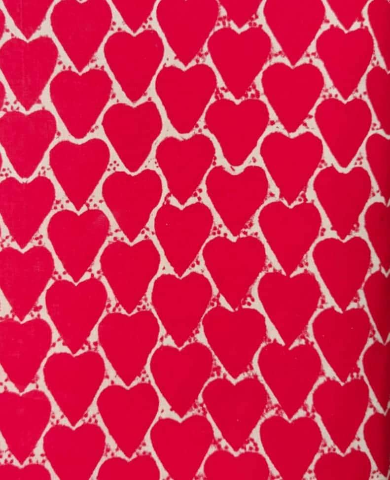 Heart Print Cotton Fabric by Yard, Pink Valentine Cotton Fabric, Soft Lightweight Fabric for Sewing Quilting Crafts and Apparel Loose Fabric