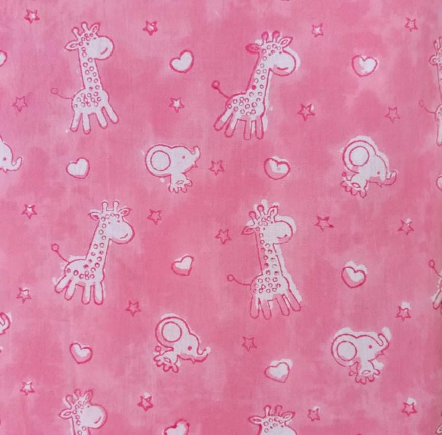 Hand Block Print Cotton Fabric by Yard, Navy Blue Pink Floral Cotton Fabric, Indian Handmade Fabric for Dressmaking Quilting Craft Sewing