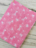 Pink Giraffe and Elephant Cotton Fabric by the Yard, Cute Baby Animal Quilting Fabric, Nursery Sewing, Kids Cotton Print, Running Fabric