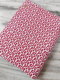 Red White Cotton Fabric by Yard, Hand Block Print Fabric, Indian Printed Cotton Textile, Quilting Sewing Craft Fabric, Boho Dressmaking
