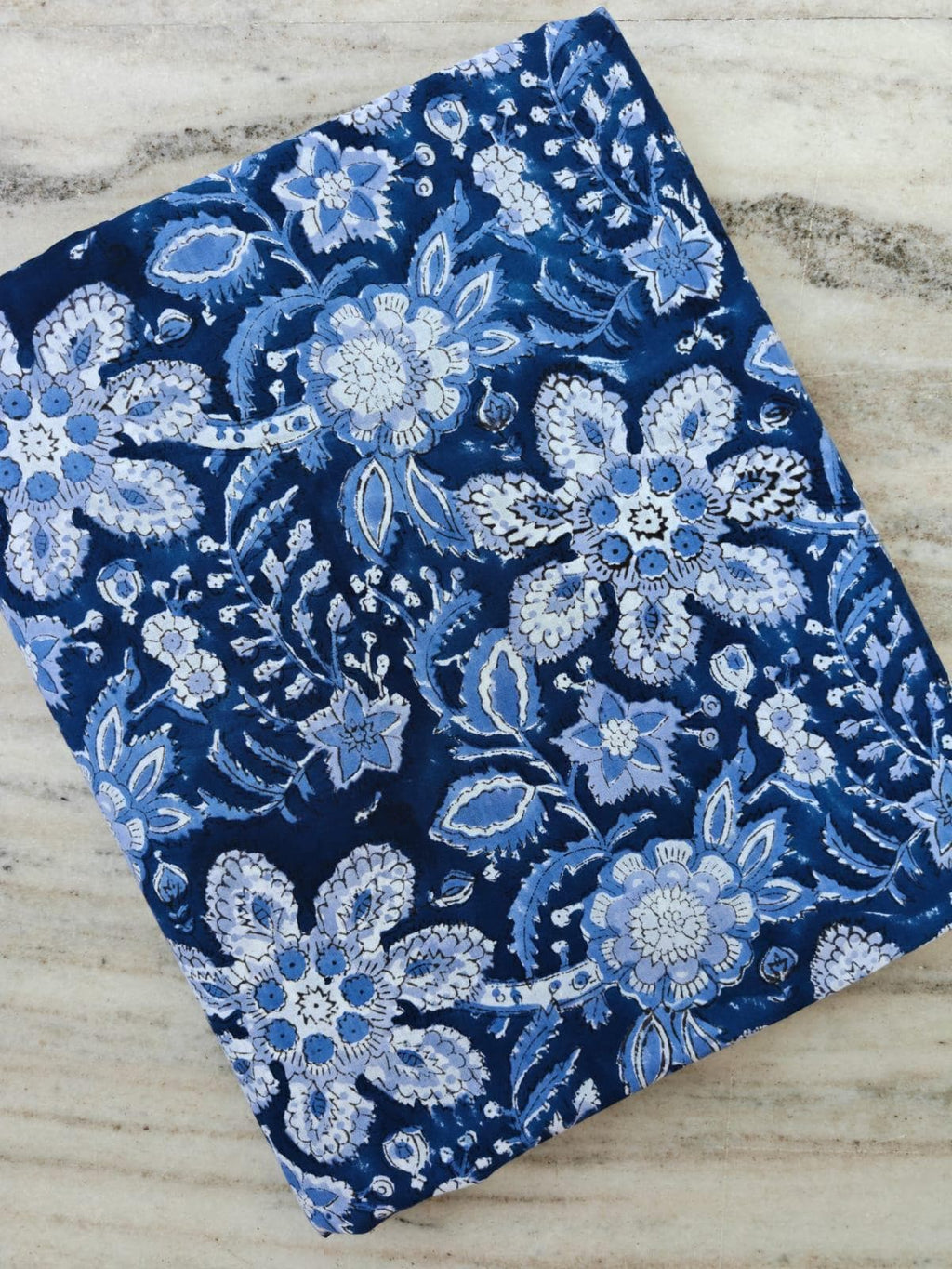 Indigo Blue Floral Cotton Fabric By Yard, Hand Block Print Indian Fabric, Quilting Sewing Dressmaking Boho Fabric, Home Decor, Personlized