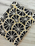 Black Lemon Print Cotton Fabric by Yard, Citrus Fruit Fabric, Modern Block Print Textile for Sewing Quilting Home Decor, Table Cover, Napkin