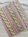 Hand Block Print Cotton Fabric by Yard, Leaf Stripe Indian Cotton Fabric, Lavender Blue Botanical Fabric, Soft Cotton Fabric Home Decor