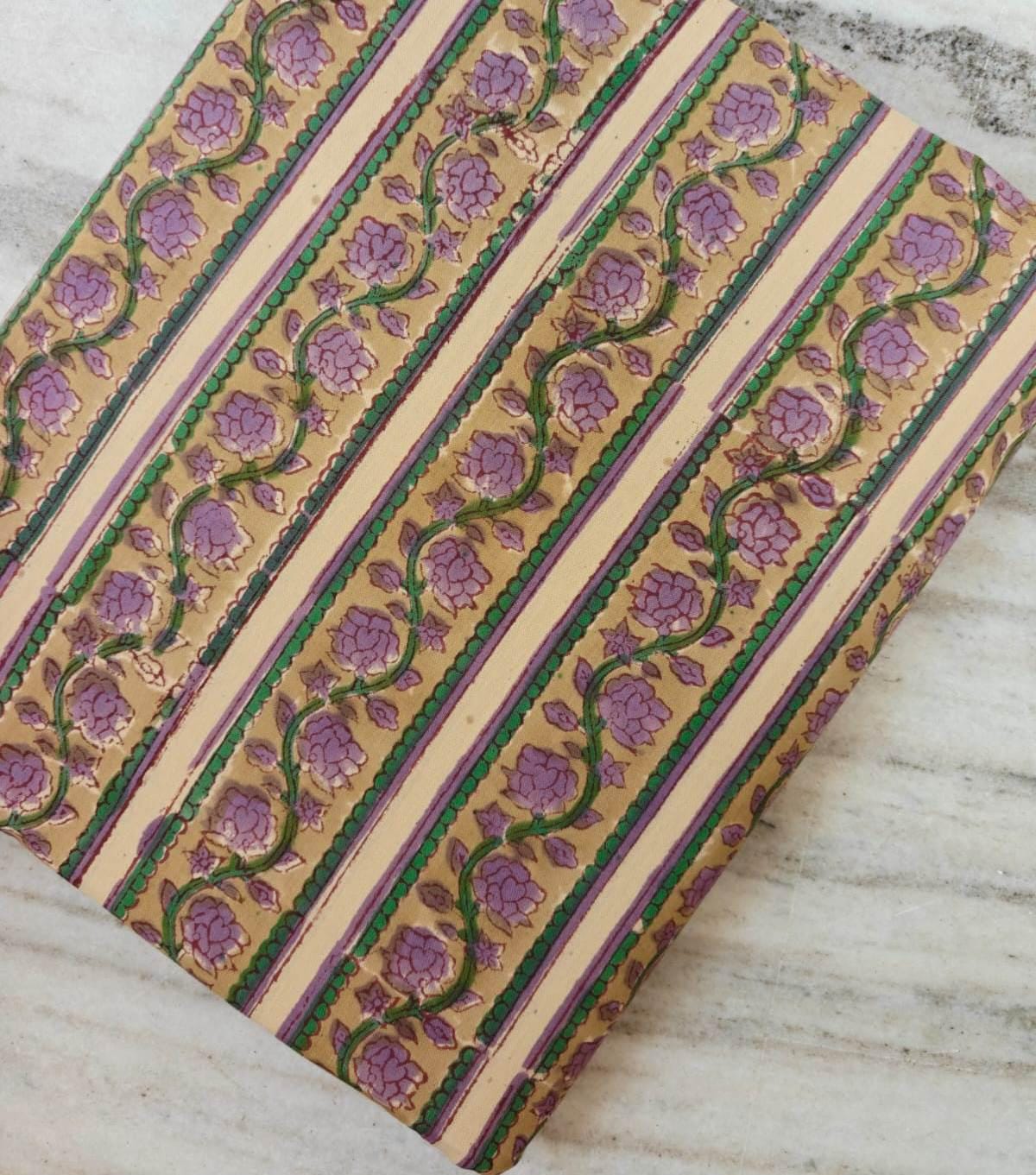 Hand Block Print Cotton Fabric, Pink Floral Jaipur Boho Style, Sewing Quilting Craft Fabric By The Yard, Tote Bag Fabric, Napkins Home Decor