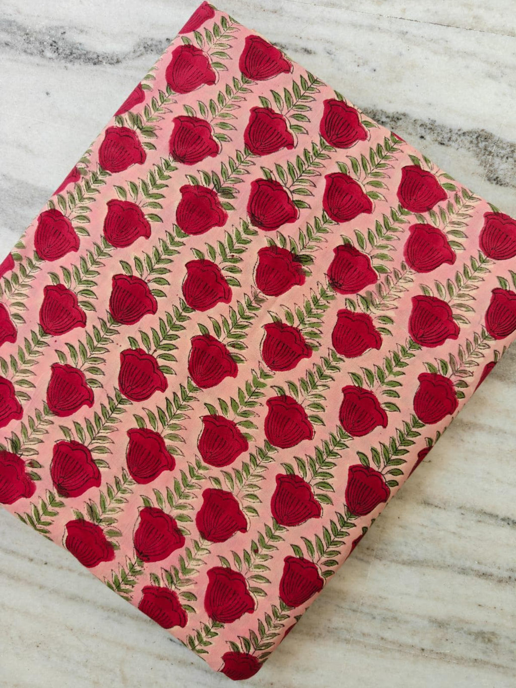 Pink and Red Color Indian Hand Block Print Fabric, 100% Cotton Quilting Fabric By The Yard, Dressmaking Fabric, Napkins Fabric, Loose Fabric