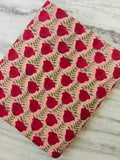 Pink and Red Color Indian Hand Block Print Fabric, 100% Cotton Quilting Fabric By The Yard, Dressmaking Fabric, Napkins Fabric, Loose Fabric