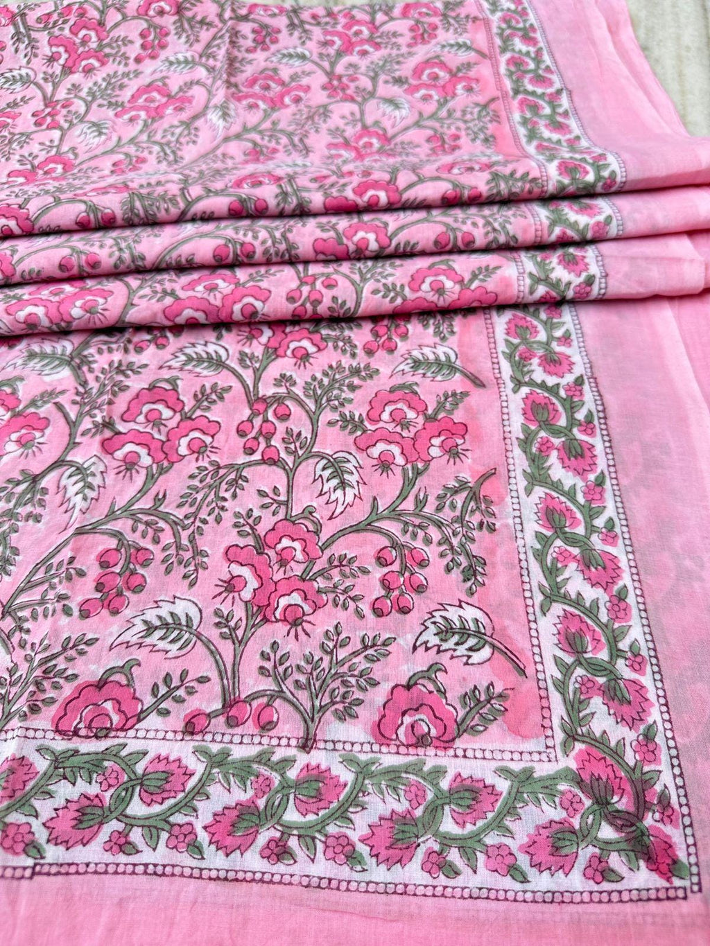Multi Color Floral Hand Block Print Cotton Sarong, Indian Beach Wrap, Boho Pareo, Lightweight Summer Scarf, Handmade Cotton Fabric Wrap