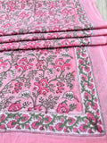 Multi Color Floral Hand Block Print Cotton Sarong, Indian Beach Wrap, Boho Pareo, Lightweight Summer Scarf, Handmade Cotton Fabric Wrap