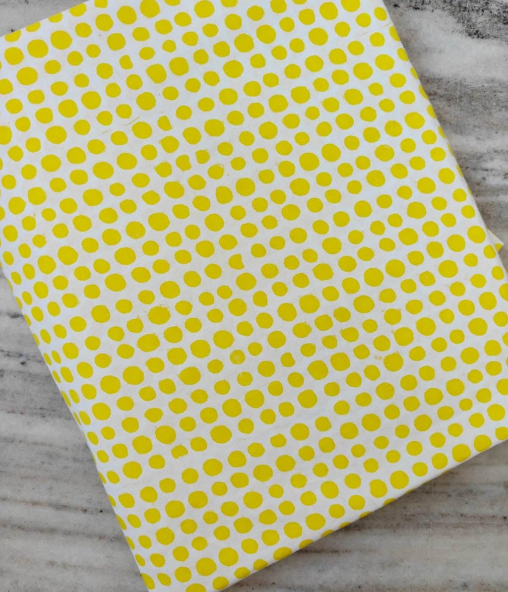 Yellow Polka Dot Cotton Fabric, Bright Yellow Fabric with White Dots, Quilting Cotton, Sewing Fabric, Dressmaking Fabric, Cute Pastel Print