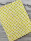 Yellow Polka Dot Cotton Fabric, Bright Yellow Fabric with White Dots, Quilting Cotton, Sewing Fabric, Dressmaking Fabric, Cute Pastel Print