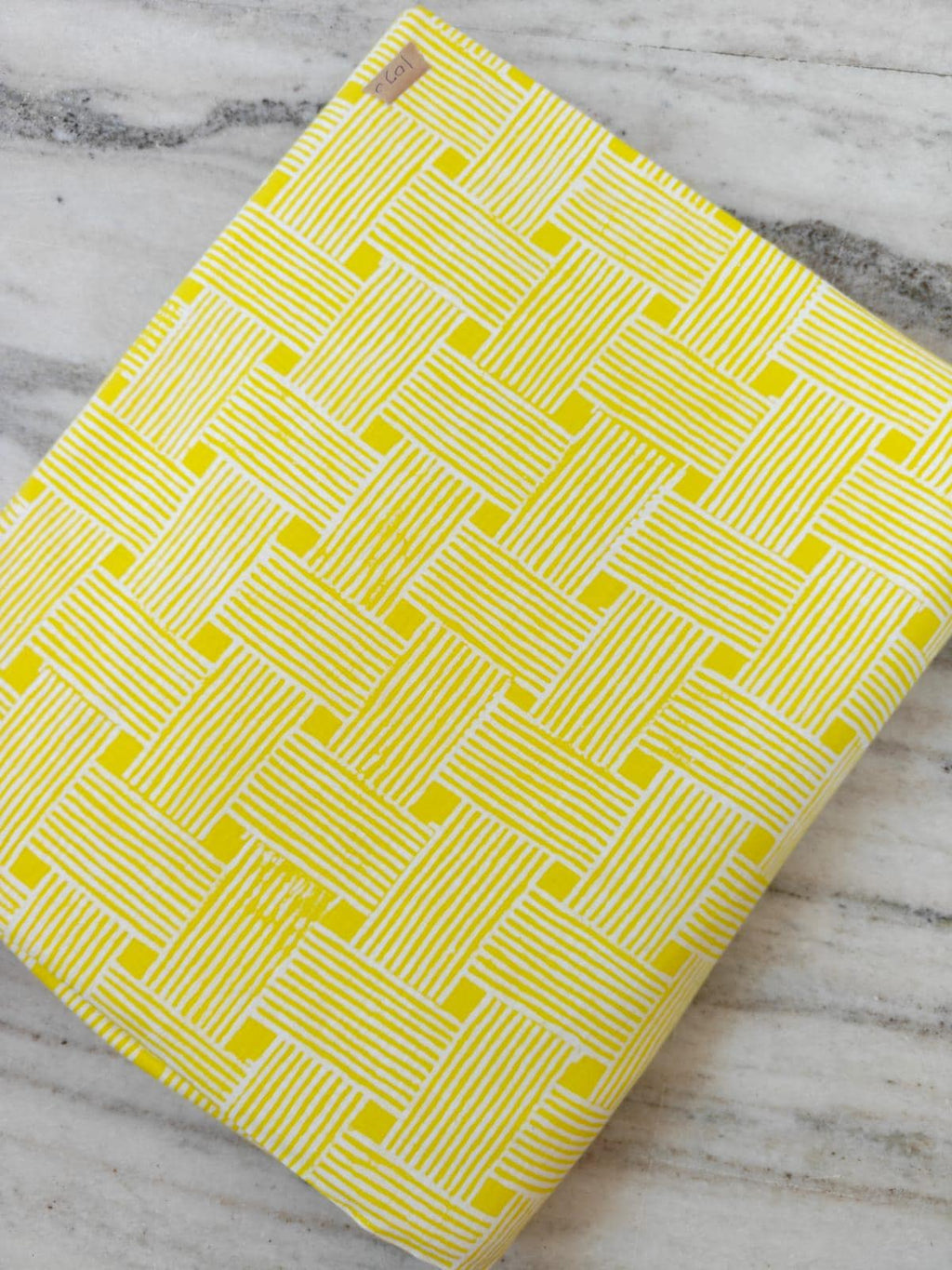 Yellow Geometric Cotton Fabric, Modern Stripe Print Fabric, Bright Yellow Quilting and Sewing  Dressmaking Fabric, Cute Hand Block Fabric