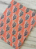 Paisley Cotton Fabric by the Yard, Peach Block Print Fabric, Indian Paisley Cotton Material, Boho Quilting Sewing Craft Fabric, Napkins