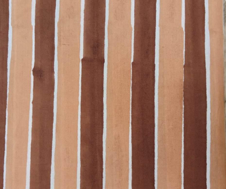 Peach & Brown Stripe Cotton Fabric, Bold Striped Cotton by Yard, Modern Stripe Fabric for Dress Making, Lightweight Textile, Napkins