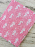 Pink Seahorse Cotton Fabric by the Yard, Cute Ocean Print Quilting Fabric, Under the Sea Nursery Fabric, Coastal Sewing Loose Running Fabric