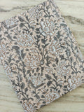 Beige Floral Cotton Fabric by the Yard | Hand Block Print Botanical Fabric | Neutral Boho Sewing Quilting Upholstery Textile | Loose Fabric