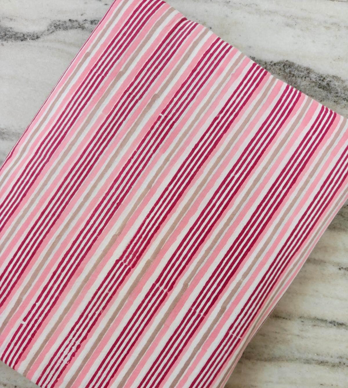 Pink Striped Cotton Fabric, Soft Quilting Fabric by the Yard, Modern Stripe Craft Sewing Material, Quilting & Apparel Fabric, Napkins