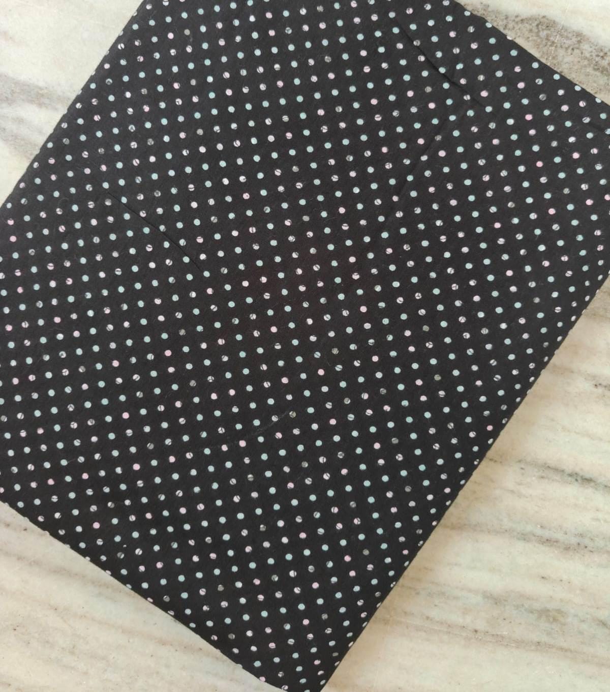 Black Polka Dot Cotton Fabric by Yard, Small Dot Print Cotton Textile, Modern Quilting Napkins Fabric, Dressmaking Fabric, Apparel Fabric