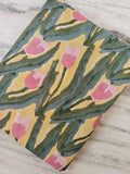 Pink Tulip Cotton Fabric by Yard, Floral Cotton Fabric, Botanical Print Fabric, Watercolor Flower Fabric, Sewing Fabric, Dressmaking Fabric